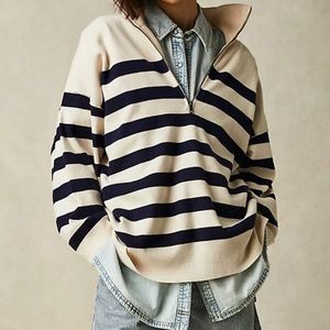 Free People Coastal Stripe Pullover